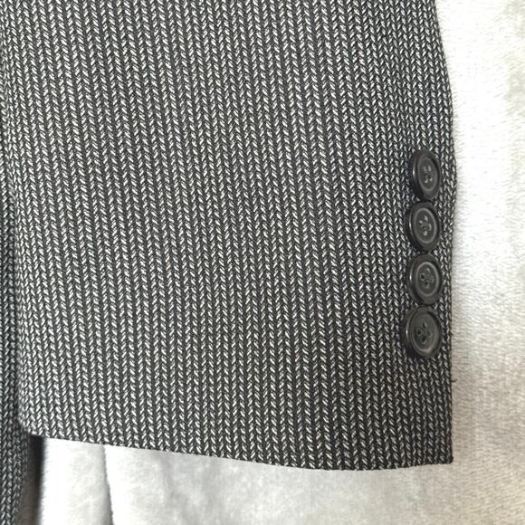 BOSS Men’s Sport Coat Blazer 40L Gray/Black Wool Blend Two Button Jacket - Picture 4 of 11